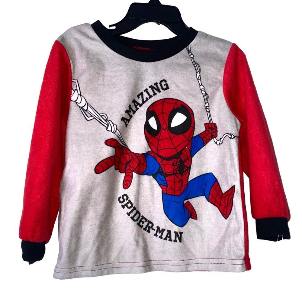 Boys NWT Marvel Super Hero Spider-Man Pajama Top Size 3T !